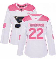 Womens Adidas St Louis Blues 22 Chris Thorburn Authentic WhitePink Fashion NHL Jersey Womens Adidas St Louis Blues 22 Chris Thorburn Authentic WhitePink Fashion NHL Jersey