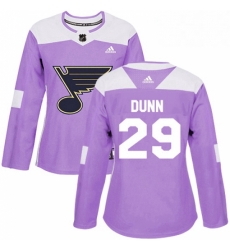 Womens Adidas St Louis Blues 29 Vince Dunn Authentic Purple Fights Cancer Practice NHL Jersey Womens Adidas St Louis Blues 29 Vince Dunn Authentic Purple Fights Cancer Practice NHL Jersey