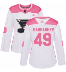 Womens Adidas St Louis Blues 49 Ivan Barbashev Authentic WhitePink Fashion NHL Jersey Womens Adidas St Louis Blues 49 Ivan Barbashev Authentic WhitePink Fashion NHL Jersey