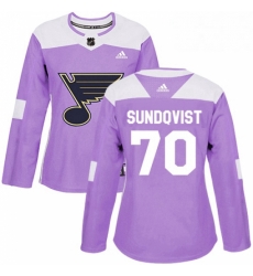 Womens Adidas St Louis Blues 70 Oskar Sundqvist Authentic Purple Fights Cancer Practice NHL Jersey Womens Adidas St Louis Blues 70 Oskar Sundqvist Authentic Purple Fights Cancer Practice NHL Jersey