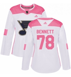 Womens Adidas St Louis Blues 78 Beau Bennett Authentic WhitePink Fashion NHL Jersey Womens Adidas St Louis Blues 78 Beau Bennett Authentic WhitePink Fashion NHL Jersey