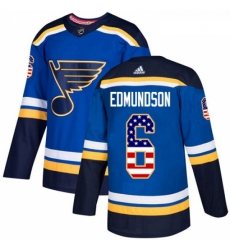 Youth Adidas St Louis Blues 6 Joel Edmundson Authentic Blue USA Flag Fashion NHL Jersey Youth Adidas St Louis Blues 6 Joel Edmundson Authentic Blue USA Flag Fashion NHL Jersey