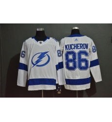 Men Tampa Bay Lightning 86 Nikita Kucherov White Adidas Jersey Men Tampa Bay Lightning 86 Nikita Kucherov White Adidas Jersey