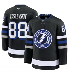 Men Tampa Bay Lightning 88 Andrei Vasilevskiy Black 2024 25 Alternate Stitched Hockey Jersey Men Tampa Bay Lightning 88 Andrei Vasilevskiy Black 2024 25 Alternate Stitched Hockey Jersey