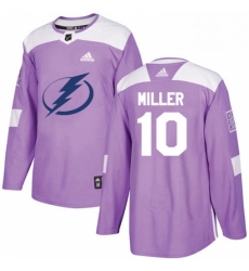 Mens Adidas Tampa Bay Lightning 10 JT Miller Authentic Purple Fights Cancer Practice NHL Jersey Mens Adidas Tampa Bay Lightning 10 JT Miller Authentic Purple Fights Cancer Practice NHL Jersey