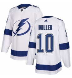 Mens Adidas Tampa Bay Lightning 10 JT Miller Authentic White Away NHL Jerse Mens Adidas Tampa Bay Lightning 10 JT Miller Authentic White Away NHL Jerse