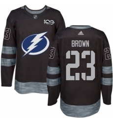 Mens Adidas Tampa Bay Lightning 23 JT Brown Authentic Black 1917 2017 100th Anniversary NHL Jersey Mens Adidas Tampa Bay Lightning 23 JT Brown Authentic Black 1917 2017 100th Anniversary NHL Jersey