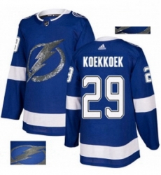 Mens Adidas Tampa Bay Lightning 29 Slater Koekkoek Authentic Royal Blue Fashion Gold NHL Jersey Mens Adidas Tampa Bay Lightning 29 Slater Koekkoek Authentic Royal Blue Fashion Gold NHL Jersey