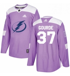 Mens Adidas Tampa Bay Lightning 37 Yanni Gourde Authentic Purple Fights Cancer Practice NHL Jersey Mens Adidas Tampa Bay Lightning 37 Yanni Gourde Authentic Purple Fights Cancer Practice NHL Jersey