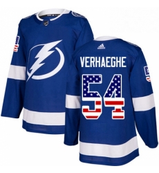 Mens Adidas Tampa Bay Lightning 54 Carter Verhaeghe Authentic Blue USA Flag Fashion NHL Jersey Mens Adidas Tampa Bay Lightning 54 Carter Verhaeghe Authentic Blue USA Flag Fashion NHL Jersey