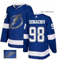 Mens Adidas Tampa Bay Lightning 98 Mikhail Sergachev Authentic Royal Blue Fashion Gold NHL Jersey Mens Adidas Tampa Bay Lightning 98 Mikhail Sergachev Authentic Royal Blue Fashion Gold NHL Jersey