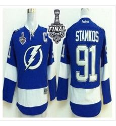 Tampa Bay Lightning #91 Steven Stamkos Royal Blue 2015 Stanley Cup Stitched Youth NHL Jersey Tampa Bay Lightning #91 Steven Stamkos Royal Blue 2015 Stanley Cup Stitched Youth NHL Jersey