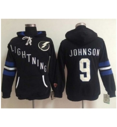 Women Tampa Bay Lightning #9 Tyler Johnson Black Old Time Heidi NHL Hoodie Women Tampa Bay Lightning #9 Tyler Johnson Black Old Time Heidi NHL Hoodie