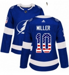 Womens Adidas Tampa Bay Lightning 10 JT Miller Authentic Blue USA Flag Fashion NHL Jersey Womens Adidas Tampa Bay Lightning 10 JT Miller Authentic Blue USA Flag Fashion NHL Jersey