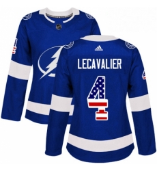 Womens Adidas Tampa Bay Lightning 4 Vincent Lecavalier Authentic Blue USA Flag Fashion NHL Jersey Womens Adidas Tampa Bay Lightning 4 Vincent Lecavalier Authentic Blue USA Flag Fashion NHL Jersey