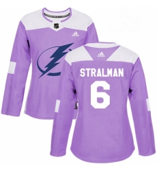 Womens Adidas Tampa Bay Lightning 6 Anton Stralman Authentic Purple Fights Cancer Practice NHL Jersey Womens Adidas Tampa Bay Lightning 6 Anton Stralman Authentic Purple Fights Cancer Practice NHL Jersey