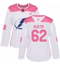 Womens Adidas Tampa Bay Lightning 62 Andrej Sustr Authentic WhitePink Fashion NHL Jersey Womens Adidas Tampa Bay Lightning 62 Andrej Sustr Authentic WhitePink Fashion NHL Jersey