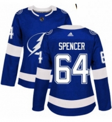 Womens Adidas Tampa Bay Lightning 64 Matthew Spencer Authentic Royal Blue Home NHL Jersey Womens Adidas Tampa Bay Lightning 64 Matthew Spencer Authentic Royal Blue Home NHL Jersey