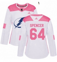 Womens Adidas Tampa Bay Lightning 64 Matthew Spencer Authentic WhitePink Fashion NHL Jersey Womens Adidas Tampa Bay Lightning 64 Matthew Spencer Authentic WhitePink Fashion NHL Jersey