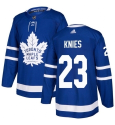 Men Toronto Maple Leafs 23 Matthew Knies Blue Stitched Jersey Men Toronto Maple Leafs 23 Matthew Knies Blue Stitched Jersey