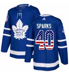 Mens Adidas Toronto Maple Leafs 40 Garret Sparks Authentic Royal Blue USA Flag Fashion NHL Jersey Mens Adidas Toronto Maple Leafs 40 Garret Sparks Authentic Royal Blue USA Flag Fashion NHL Jersey