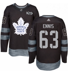 Mens Adidas Toronto Maple Leafs 63 Tyler Ennis Authentic Black 1917 2017 100th Anniversary NHL Jersey 