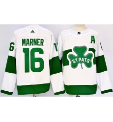 Men's Toronto Maple Leafs #16 Mitch Marner White St Patricks Authentic Jersey Men's Toronto Maple Leafs #16 Mitch Marner White St Patricks Authentic Jersey