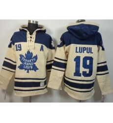 Toronto Maple Leafs 19 Joffrey Lupul Cream Stitched NHL Sawyer Hooded Sweatshirt Toronto Maple Leafs 19 Joffrey Lupul Cream Stitched NHL Sawyer Hooded Sweatshirt