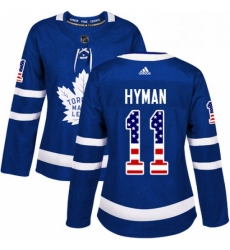 Womens Adidas Toronto Maple Leafs 11 Zach Hyman Authentic Royal Blue USA Flag Fashion NHL Jersey Womens Adidas Toronto Maple Leafs 11 Zach Hyman Authentic Royal Blue USA Flag Fashion NHL Jersey