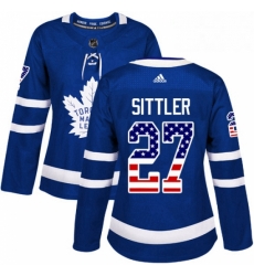 Womens Adidas Toronto Maple Leafs 27 Darryl Sittler Authentic Royal Blue USA Flag Fashion NHL Jersey Womens Adidas Toronto Maple Leafs 27 Darryl Sittler Authentic Royal Blue USA Flag Fashion NHL Jersey