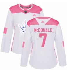 Womens Adidas Toronto Maple Leafs 7 Lanny McDonald Authentic WhitePink Fashion NHL Jersey Womens Adidas Toronto Maple Leafs 7 Lanny McDonald Authentic WhitePink Fashion NHL Jersey