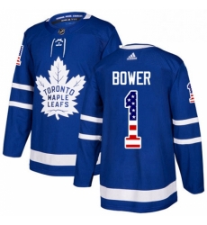 Youth Adidas Toronto Maple Leafs 1 Johnny Bower Authentic Royal Blue USA Flag Fashion NHL Jersey Youth Adidas Toronto Maple Leafs 1 Johnny Bower Authentic Royal Blue USA Flag Fashion NHL Jersey
