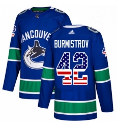 Mens Adidas Vancouver Canucks 42 Alex Burmistrov Authentic Blue USA Flag Fashion NHL Jersey Mens Adidas Vancouver Canucks 42 Alex Burmistrov Authentic Blue USA Flag Fashion NHL Jersey