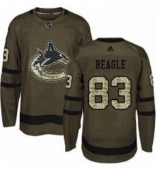 Mens Adidas Vancouver Canucks 83 Jay Beagle Authentic Green Salute to Service NHL Jersey Mens Adidas Vancouver Canucks 83 Jay Beagle Authentic Green Salute to Service NHL Jersey