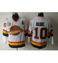 Vancouver Canucks 10 Bure White CCM Jerseys A patch Vancouver Canucks 10 Bure White CCM Jerseys A patch