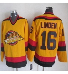 Vancouver Canucks #16 Trevor Linden Gold CCM Throwback Stitched NHL Jersey Vancouver Canucks #16 Trevor Linden Gold CCM Throwback Stitched NHL Jersey