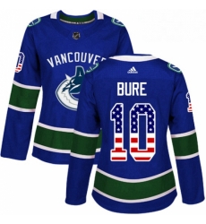 Womens Adidas Vancouver Canucks 10 Pavel Bure Authentic Blue USA Flag Fashion NHL Jersey Womens Adidas Vancouver Canucks 10 Pavel Bure Authentic Blue USA Flag Fashion NHL Jersey