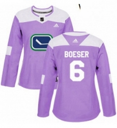 Womens Adidas Vancouver Canucks 6 Brock Boeser Authentic Purple Fights Cancer Practice NHL Jersey Womens Adidas Vancouver Canucks 6 Brock Boeser Authentic Purple Fights Cancer Practice NHL Jersey