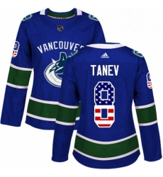 Womens Adidas Vancouver Canucks 8 Christopher Tanev Authentic Blue USA Flag Fashion NHL Jersey Womens Adidas Vancouver Canucks 8 Christopher Tanev Authentic Blue USA Flag Fashion NHL Jersey
