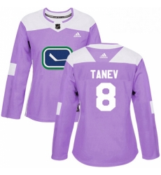 Womens Adidas Vancouver Canucks 8 Christopher Tanev Authentic Purple Fights Cancer Practice NHL Jersey Womens Adidas Vancouver Canucks 8 Christopher Tanev Authentic Purple Fights Cancer Practice NHL Jersey