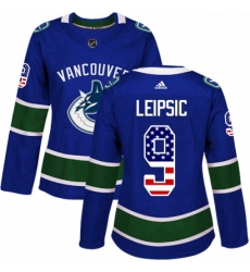 Womens Adidas Vancouver Canucks 9 Brendan Leipsic Authentic Blue USA Flag Fashion NHL Jersey Womens Adidas Vancouver Canucks 9 Brendan Leipsic Authentic Blue USA Flag Fashion NHL Jersey