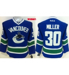 Womens Vancouver Canucks #30 Ryan Miller Blue Home Stitched NHL Jersey Womens Vancouver Canucks #30 Ryan Miller Blue Home Stitched NHL Jersey
