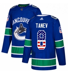 Youth Adidas Vancouver Canucks 8 Christopher Tanev Authentic Blue USA Flag Fashion NHL Jersey Youth Adidas Vancouver Canucks 8 Christopher Tanev Authentic Blue USA Flag Fashion NHL Jersey