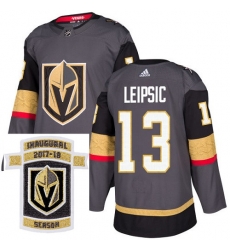 Adidas Golden Knights #13 Brendan Leipsic Grey Home Authentic Stitched NHL Inaugural Season Patch Jersey Adidas Golden Knights #13 Brendan Leipsic Grey Home Authentic Stitched NHL Inaugural Season Patch Jersey