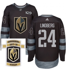 Adidas Golden Knights #24 Oscar Lindberg Black 1917 2017 100th Anniversary Stitched NHL Inaugural Season Patch Jersey Adidas Golden Knights #24 Oscar Lindberg Black 1917 2017 100th Anniversary Stitched NHL Inaugural Season Patch Jersey