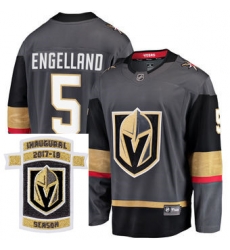 Adidas Golden Knights #5 Deryk Engellan Grey Home Authentic Stitched NHL Inaugural Season Patch Jersey Adidas Golden Knights #5 Deryk Engellan Grey Home Authentic Stitched NHL Inaugural Season Patch Jersey