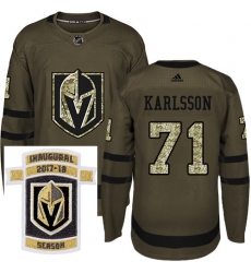 Adidas Golden Knights #71 William Karlsson Green Salute to Service Stitched NHL Inaugural Season Patch Jersey Adidas Golden Knights #71 William Karlsson Green Salute to Service Stitched NHL Inaugural Season Patch Jersey