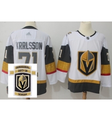 Adidas Golden Knights #71 William Karlsson White Road Authentic Stitched NHL Inaugural Season Patch Jersey Adidas Golden Knights #71 William Karlsson White Road Authentic Stitched NHL Inaugural Season Patch Jersey