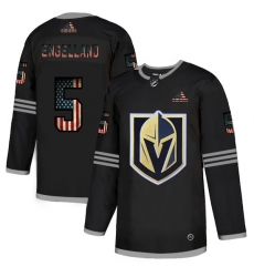 Men Vegas Golden Knights 5 Deryk Engelland Black USA Flag Fashion Adidas Jersey