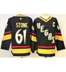 Men Vegas Golden Knights 61 Mark Stone Black 2024 25 With C Patch Stitched Hockey Jersey